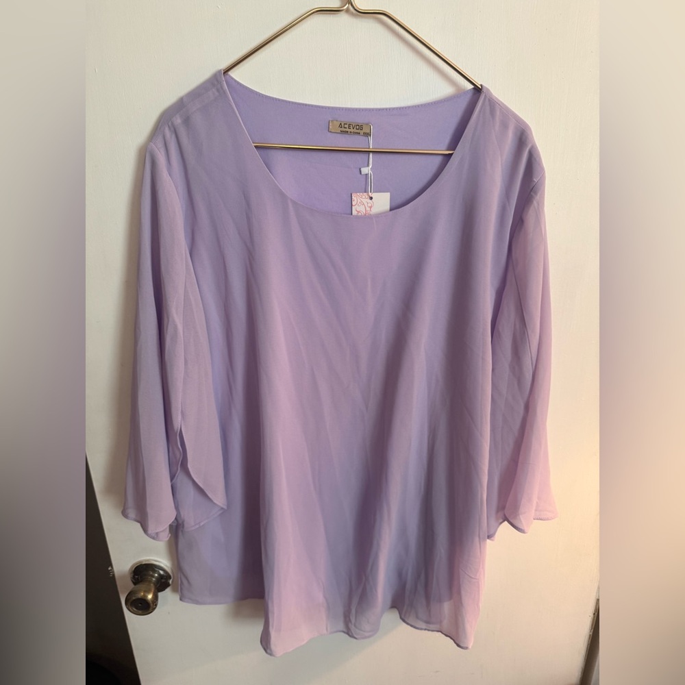 Acevog Women's Light Purple Blouse